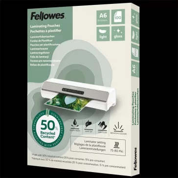 Lamináló fólia A6, 80mic. 100 db/doboz,Fellowes