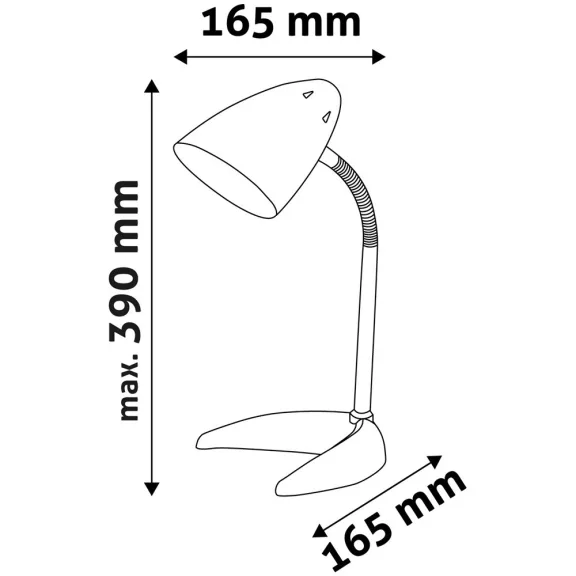 Asztali lámpa, Basic, C-talpas, max. 40W, AVIDE, ezüst Asztali lámpa, Basic, C-talpas, max. 40W, AVIDE, ezüst