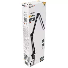 Asztali LED lámpa, felfogatható, 12W, AVIDE, fekete
