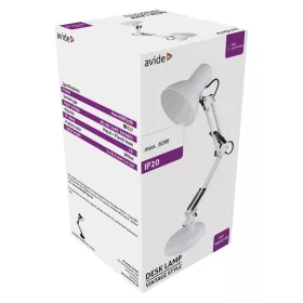   Asztali lámpa, Basic Vintage, műanyag, max. 60W, AVIDE, fehér