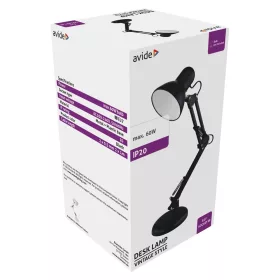   Asztali lámpa, Basic Vintage, műanyag, max. 60W, AVIDE, fekete