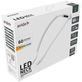 Olvasólámpa, LED, flexibilis nyakkal, 2W, AVIDE, fehér