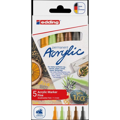 Akril marker 1-2mm, kerek Edding 5300/5, 5 natúr klf.szín