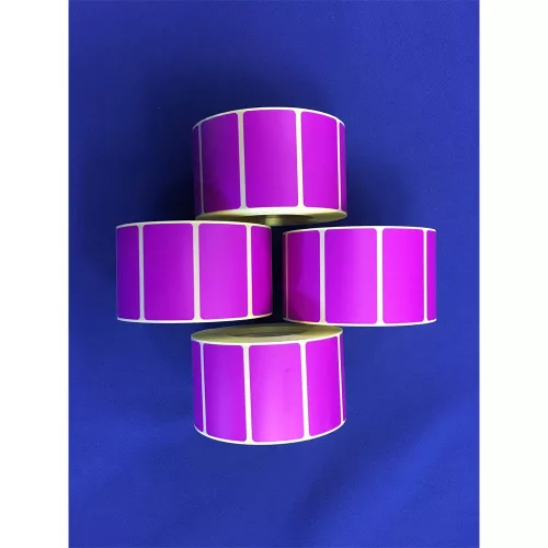 Etikett címke thermo, 25x45mm, tekercses, 1000 címke/tekercs lila