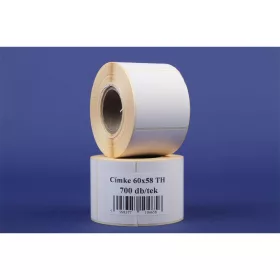   Etikett címke thermo, 60x58mm, tekercses, 700 címke/tekercs fehér
