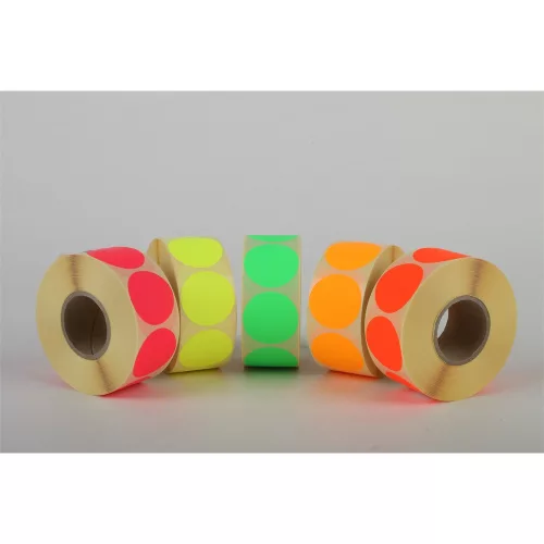 Etikett címke, 38mm, körcímke tekercses, 1000 címke/tekercs fluo pink