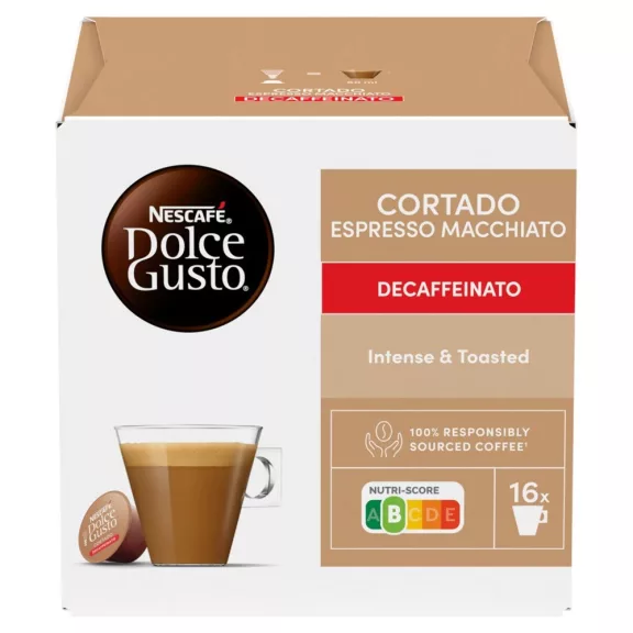 Kávékapszula, Nescafé Dolce Gusto Cortado, koffeinmentes 16db kapszula Kávékapszula, Nescafé Dolce Gusto Cortado, koffeinmentes 16db kapszula