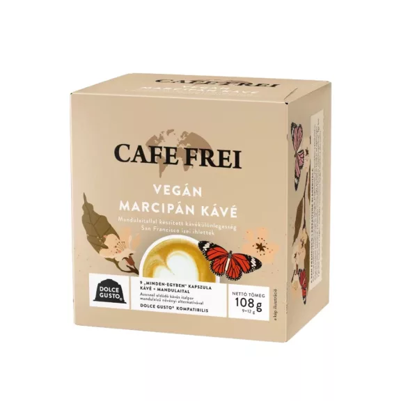 Kávékapszula, Dolce Gusto kompatibilis, Cafe Frei Vegán marcipán kávé 9db kapszula Kávékapszula, Dolce Gusto kompatibilis, Cafe Frei Vegán marcipán kávé 9db kapszula