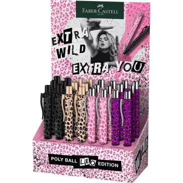   Golyóstoll POLY BALL Leo leopárd mintás Faber-Castell 24 db/display