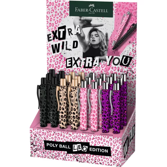 Golyóstoll POLY BALL Leo leopárd mintás Faber-Castell 24 db/display Golyóstoll POLY BALL Leo leopárd mintás Faber-Castell 24 db/display