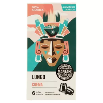  Kávékapszula, Nespresso kompatibilis, Mantaro Lungo Crema, 10db kapszula