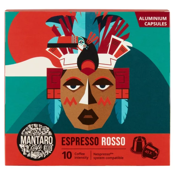 Kávékapszula, Nespresso kompatibilis, Mantaro Espresso Rosso, 45db kapszula Kávékapszula, Nespresso kompatibilis, Mantaro Espresso Rosso, 45db kapszula