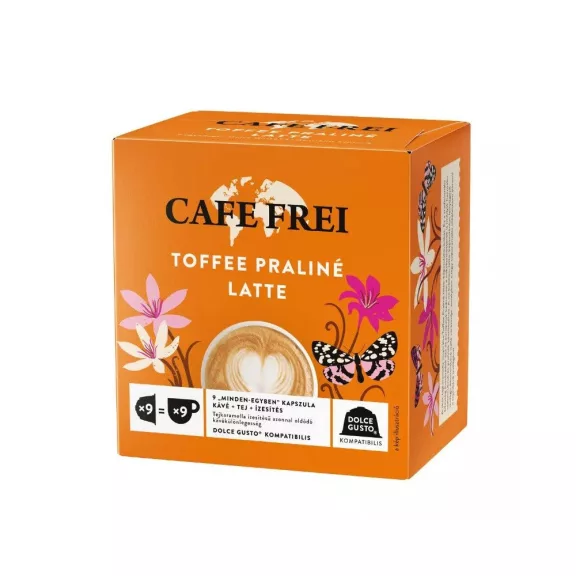 Kávékapszula, Dolce Gusto kompatibilis, Cafe Frei Toffee Praliné Latte 9db kapszula Kávékapszula, Dolce Gusto kompatibilis, Cafe Frei Toffee Praliné Latte 9db kapszula