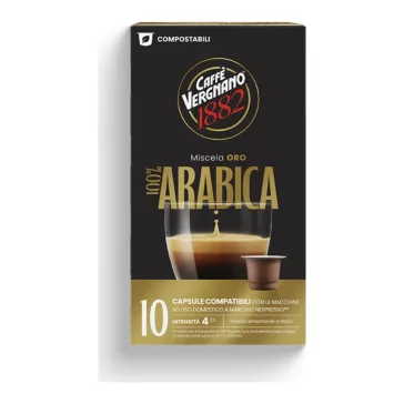   Kávékapszula, Nespresso kompatibilis, Vergnano Oro Arabica, 10db kapszula