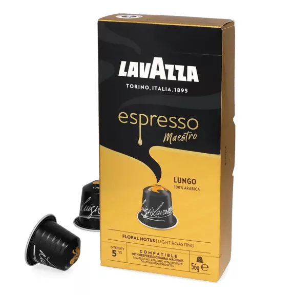 Kávékapszula, Nespresso kompatibilis, Lavazza Maestro Lungo, 10db kapszula Kávékapszula, Nespresso kompatibilis, Lavazza Maestro Lungo, 10db kapszula