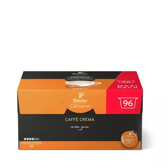 Kávékapszula, Tchibo Cafissimo Caffe Crema Vollmundig Rich Aroma 96 db kapszula Kávékapszula, Tchibo Cafissimo Caffe Crema Vollmundig Rich Aroma 96 db kapszula