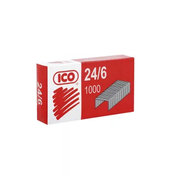 Tűzőkapocs 24/6, piros dobozos Ico