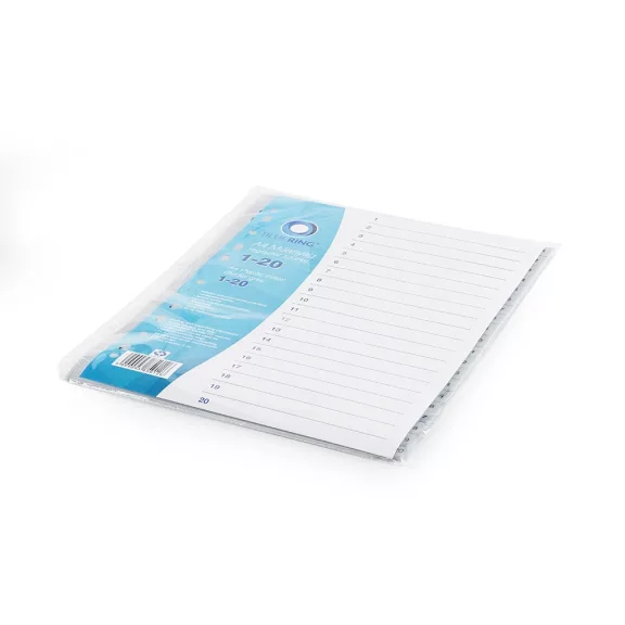 Regiszter műanyag 1-20 Bluering® szürke Regiszter műanyag 1-20 Bluering® szürke