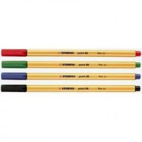   Rostirón, tűfilc készlet, 0,4mm, 32234 Stabilo Point 88, 4 klf. szín
