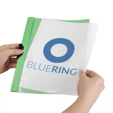   Gyorsfűző klip mappa A4, műanyag 30laphoz fém klippes Bluering® zöld