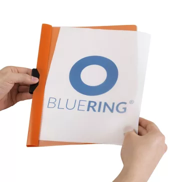   Gyorsfűző klip mappa A4, műanyag 60laphoz fém klippes Bluering® narancssárga