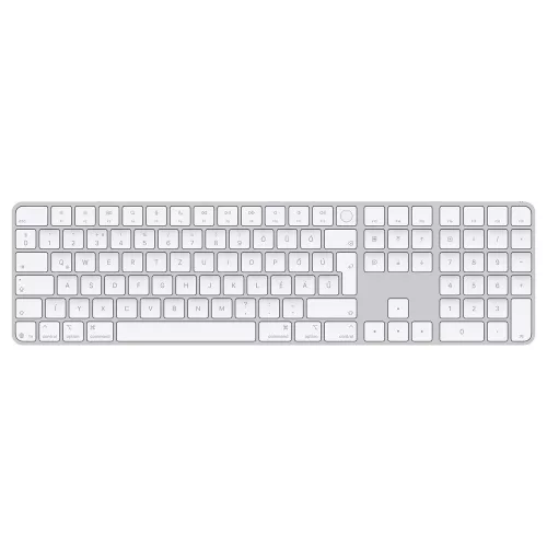 Billentyűzet APPLE MAGIC KEYBOARD bluetooth (QWERTZ, magyar nyelvű, Touch ID, számbillentyűzet) fehér