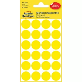   Etikett címke, o18mm, jelölésre, 24 címke/ív, 4 ív/doboz, Avery sárga