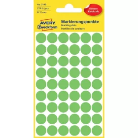   Etikett címke, o12mm, jelölésre, világos 54 címke/ív, 5 ív/doboz, Avery zöld