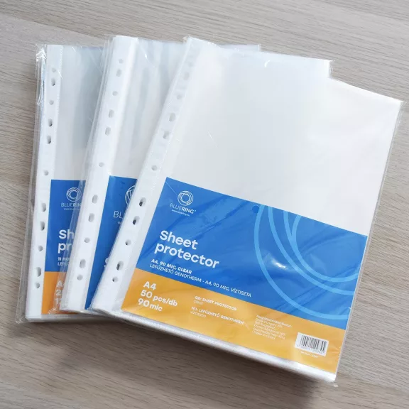 Genotherm lefűzhető, A4, 90 micron víztiszta Bluering® 50 db/csomag Genotherm lefűzhető, A4, 90 micron víztiszta Bluering® 50 db/csomag