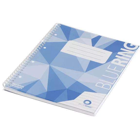 Spirálfüzet A4, 70lap, műanyag borítós perforált lyukasztott Bluering® vonalas Spirálfüzet A4, 70lap, műanyag borítós perforált lyukasztott Bluering® vonalas