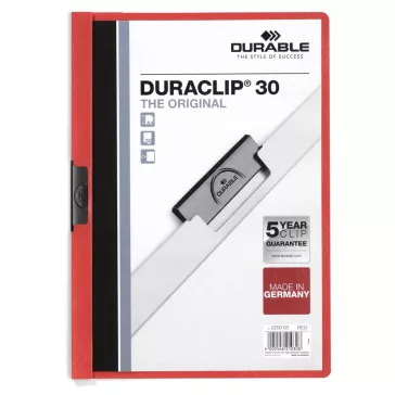 Klip mappa 30lap Durable Duraclip®, piros