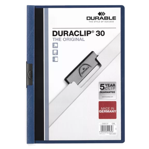 Klip mappa 30lap Durable Duraclip®, sötétkék Klip mappa 30lap Durable Duraclip®, sötétkék