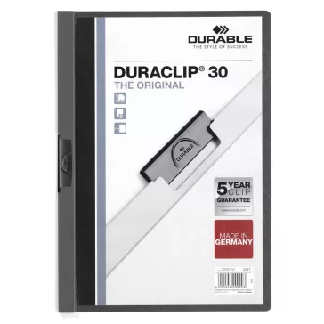 Klip mappa 30lap Durable Duraclip®, antracit