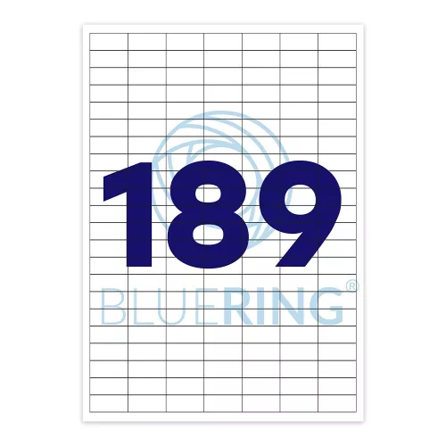 Etikett címke, 25,4x10mm, 100 lap, 189 címke/lap  Bluering®