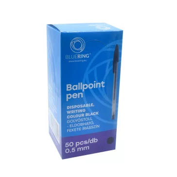 Golyóstoll eldobható kupakos Bluering® írásszín fekete