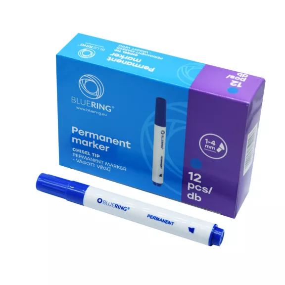 Alkoholos marker 1-4mm, vágott végű Bluering® kék Alkoholos marker 1-4mm, vágott végű Bluering® kék