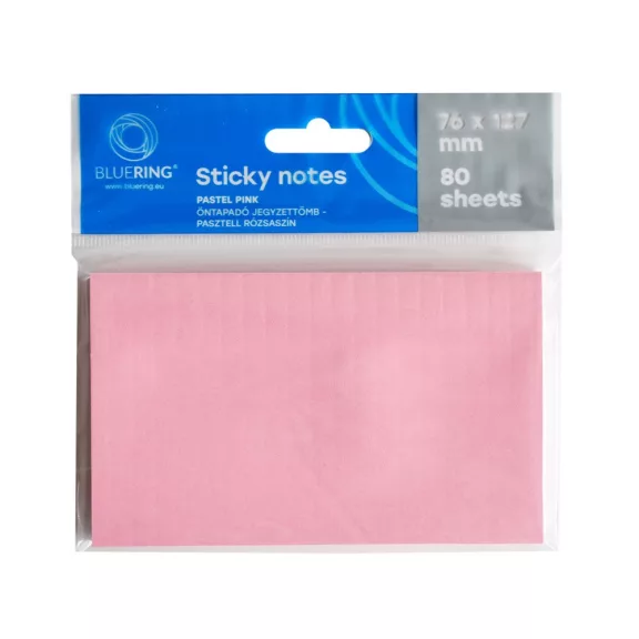 Jegyzettömb öntapadó, 76x127mm, 80lap, Bluering® , pasztell rózsa Jegyzettömb öntapadó, 76x127mm, 80lap, Bluering® , pasztell rózsa