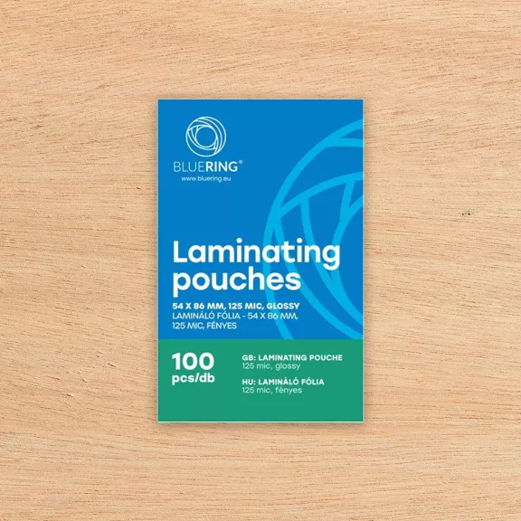Lamináló fólia 54x86mm, 125 micron 100 db/doboz, Bluering® Lamináló fólia 54x86mm, 125 micron 100 db/doboz, Bluering®