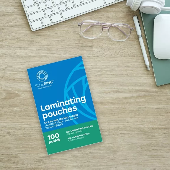 Lamináló fólia 54x86mm, 125 micron 100 db/doboz, Bluering® Lamináló fólia 54x86mm, 125 micron 100 db/doboz, Bluering®