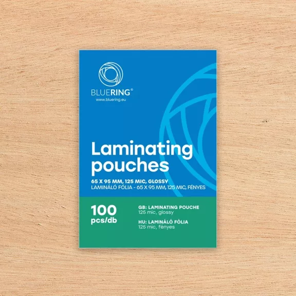 Lamináló fólia 65x95mm, 125 micron 100 db/doboz, Bluering® Lamináló fólia 65x95mm, 125 micron 100 db/doboz, Bluering®