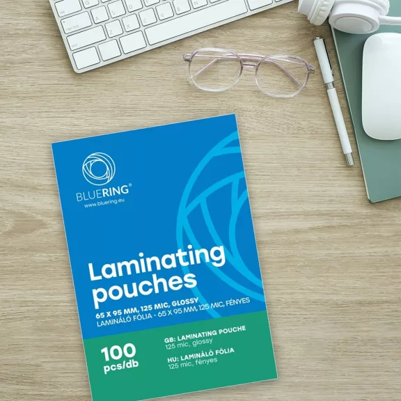 Lamináló fólia 65x95mm, 125 micron 100 db/doboz, Bluering® Lamináló fólia 65x95mm, 125 micron 100 db/doboz, Bluering®