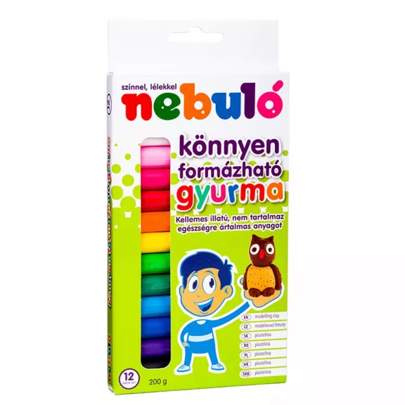 Gyurmakészlet, 200g. Nebulo 12 klf. szín Gyurmakészlet, 200g. Nebulo 12 klf. szín