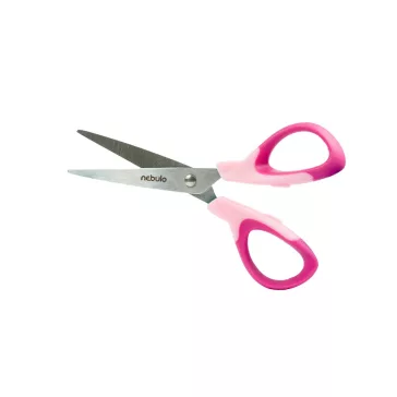 Olló, 14cm, hegyes, iskolai, ergonomikus, Nebulo