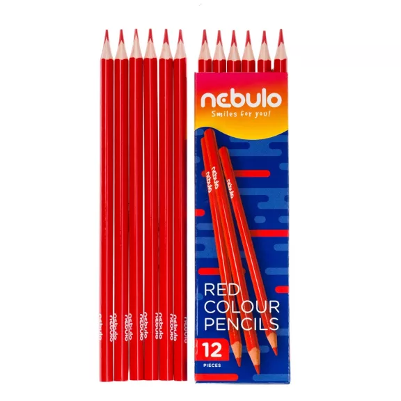 Színes ceruza, háromszög, Nebulo piros Színes ceruza, háromszög, Nebulo piros