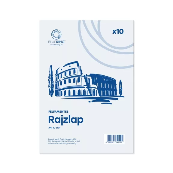 Rajzlap A4, félfamentes fóliázva Bluering® 10 ív/csomag, Rajzlap A4, félfamentes fóliázva Bluering® 10 ív/csomag,