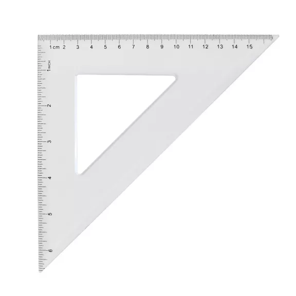 Vonalzó háromszög 45° 16cm, műanyag Vonalzó háromszög 45° 16cm, műanyag